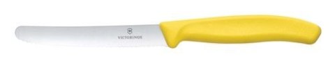 Victorinox Swiss Classic Nóż do pomidorów, zaokrąglony czubek, ząbkowany, 11 cm, żółty