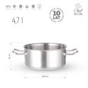 Garnek ze stali nierdzewnej niski 4,7l śr. 240x(H)105 mm